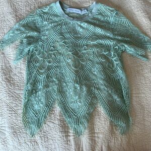 bishop + young Mint Green Lace top